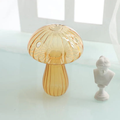 Mini Mushroom Glass Vase – Nordic Hydroponic Flower Decor