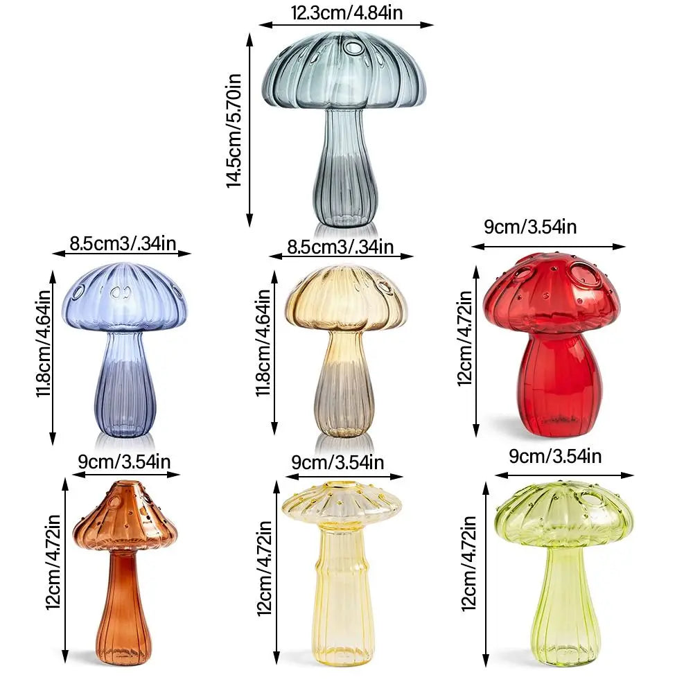 Mushroom Shaped Glass Vase – Hydroponic Plant & Home Decor