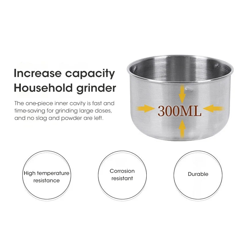Mini Electric Grinder 300ml – Baby Food, Coffee, Spices, Pepper &amp; Grain Grinder