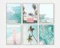 1/6pcs Pastel Blue Beach Surfing Canvas