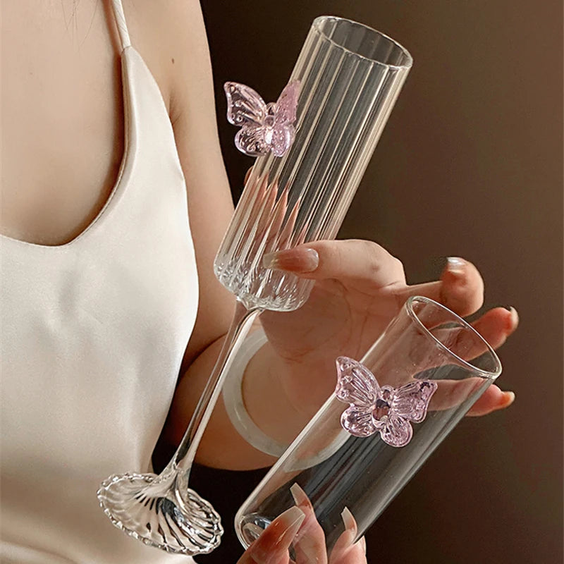Pink Bowknot Glass Cup 🎀🥂