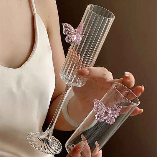 Pink Bowknot Glass Cup 🎀🥂