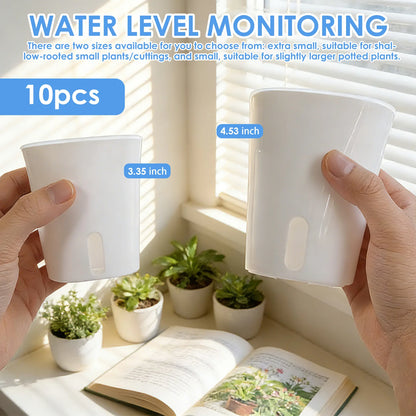 10 Pcs Self Watering Planter Lazy Hydroponic Flower Pot Plastic Translucent Self-absorbent Flower Pot Desktop Decoration