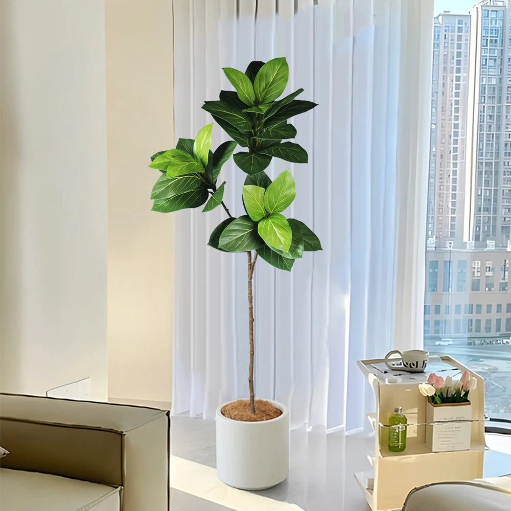 70-130cm Artificial Ficus Tree Plastic Rubber Tree Branch Tropical  Monstera Fake Magnolia Leaves For Home Office Wedding Decor