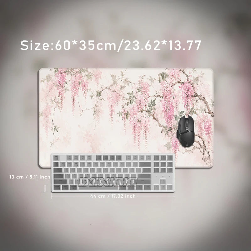 Mouse Pad Pink Flowers Gaming XL Home Computer New Mousepad XXL Desk Mats Office Natural Rubber Non-Slip Gaming laptop Table Mat