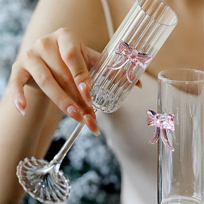 Pink Bowknot Glass Cup 🎀🥂