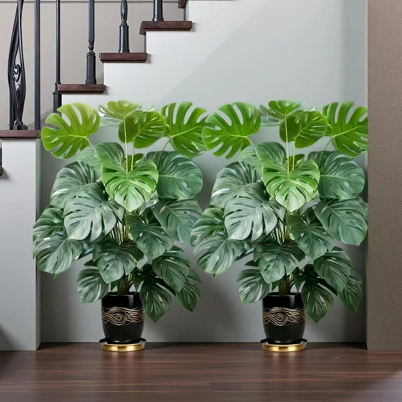2pc Premium Nordic Artificial Monstera Plant (12/18 Leaves)