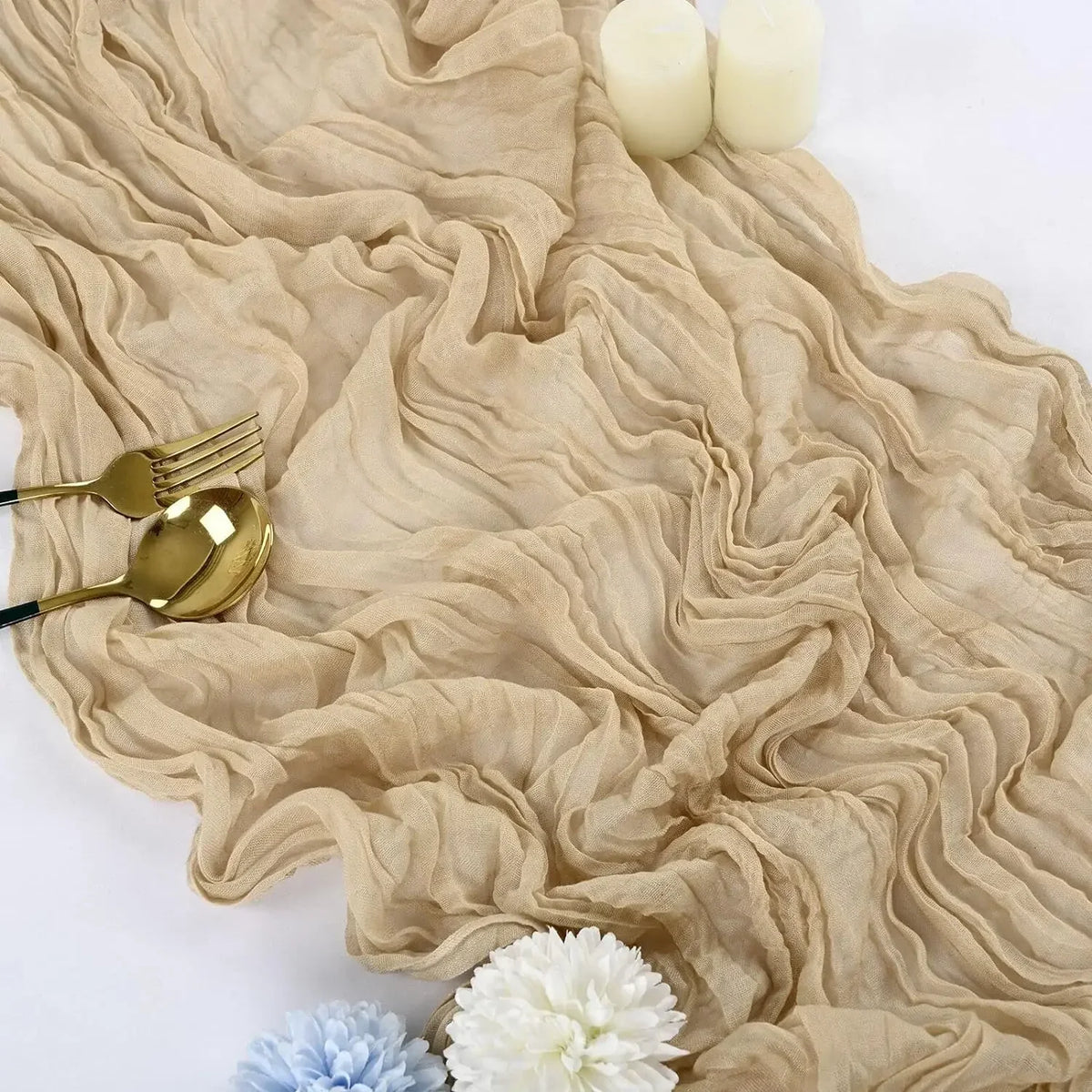 Gauze Table Runner Dinning  Decoration 90*300CM Rustic Country Boho Beach Wedding Party Table Decor Christmas Table Runners