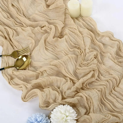 Gauze Table Runner Dinning  Decoration 90*300CM Rustic Country Boho Beach Wedding Party Table Decor Christmas Table Runners