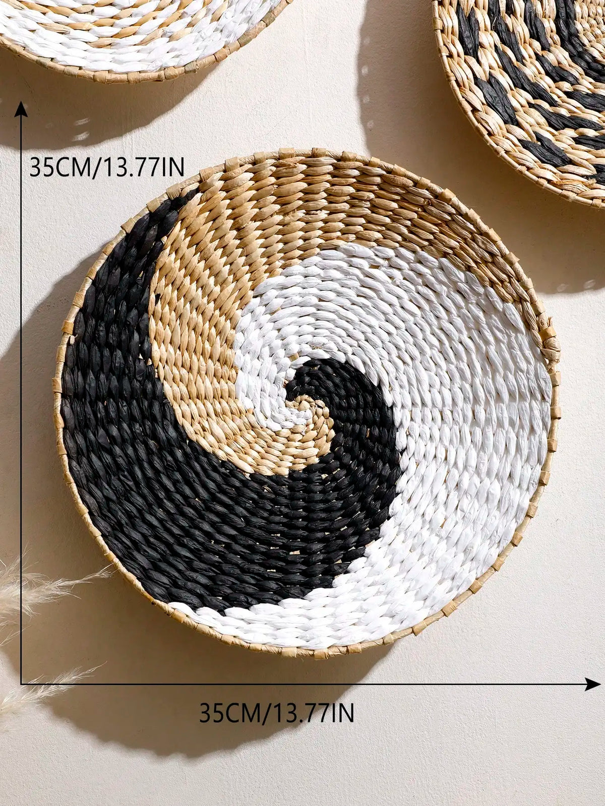 1/6 Pcs Boho Hand Woven Wall Basket Hanging Home Decorative Rustic Wall Basket Decor Art Gift for Kitchen Farmhouse Living Room
