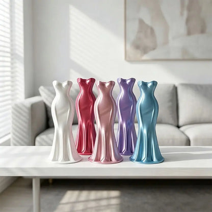 3D Gown-Shaped Vase – Elegant Modern Flower Decor