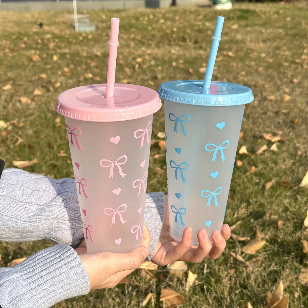 Kawaii Bow Reusable Party Cup with Straw