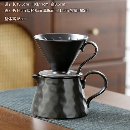 2026 Classic Ceramic Pour Over Coffee Set Large Coffee Server Cone Shaped Dripper Filter Home Hand Brew Coffee Tool Kit