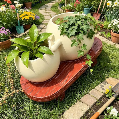 Unique Double-Headed Resin Planter