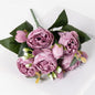 Premium Silk White Peony Artificial Flowers for Home Vase Decor