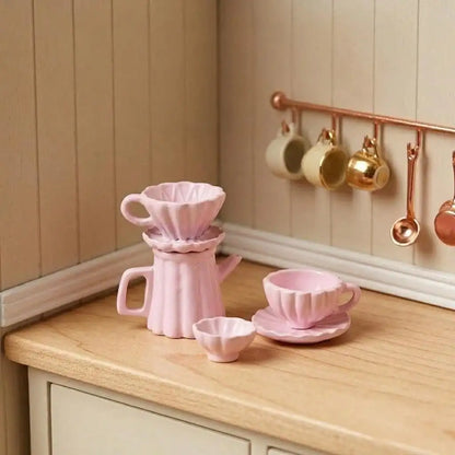Mini Pink Hand-Brew Coffee Pot Set
