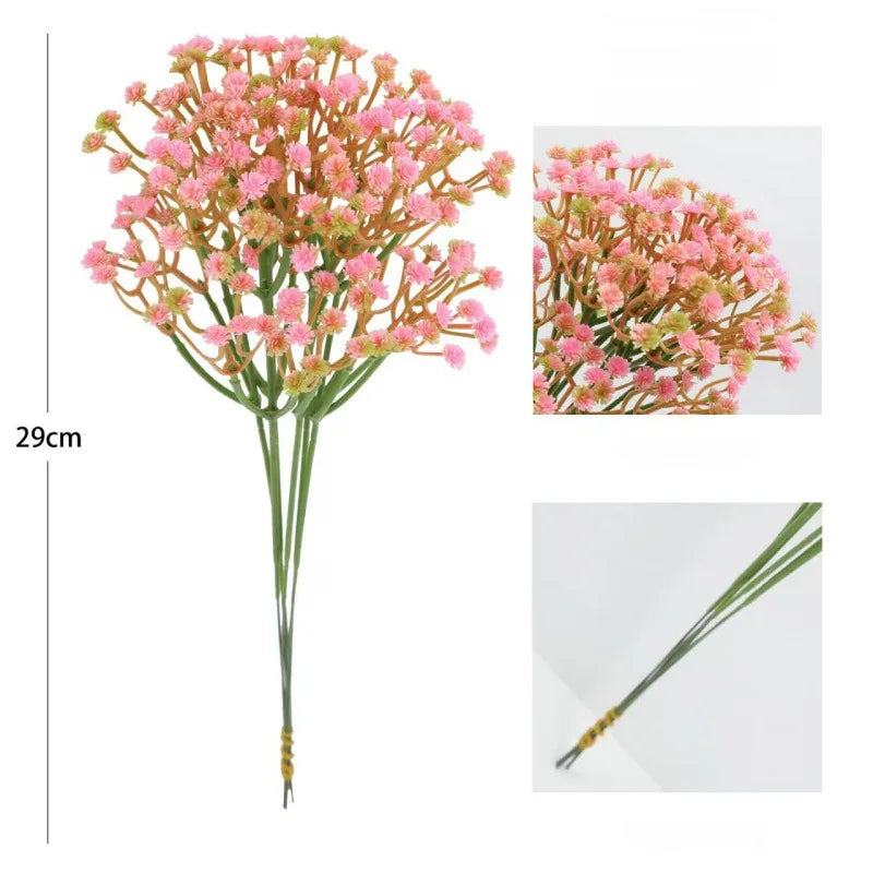 6PCS Mini 29CM Silk Gypsophila Artificial Flowers for DIY Bouquets