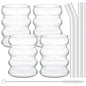 4-Piece Ribbed Glass Coffee Mug Set ☕✨