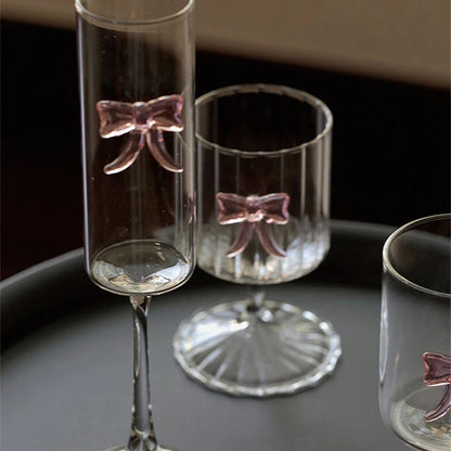 Pink Bowknot Glass Cup 🎀🥂
