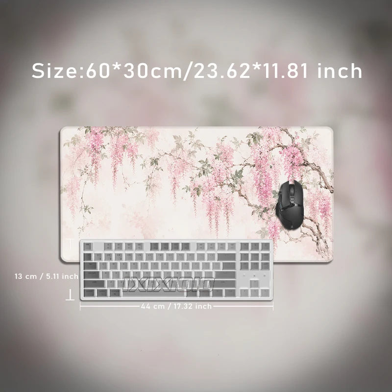 Mouse Pad Pink Flowers Gaming XL Home Computer New Mousepad XXL Desk Mats Office Natural Rubber Non-Slip Gaming laptop Table Mat
