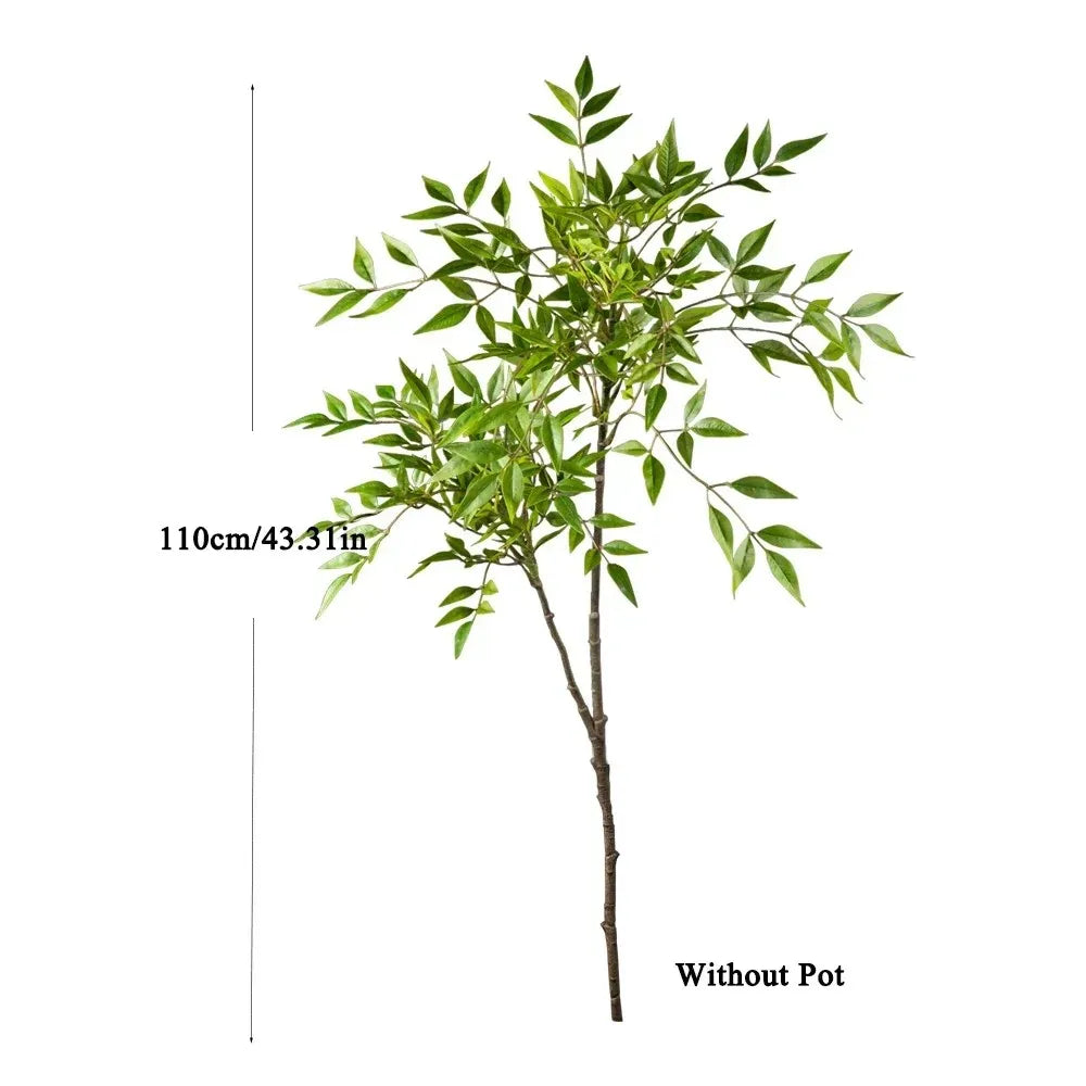 75-110cm Artificial Nandina Plant – Tropical Green Branch Decor