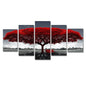 5Pcs/Set Modern Red Lucky Tree Wall Art Canvas Posters