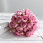 27-Heads Premium Rose Pink Silk Peony & Rose Bouquet