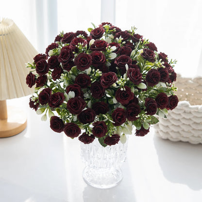 Silk Rose For Wedding arch Christmas Wreath Decoration Home Room bonsai Photography prop Valentine's Day Artificial Fake Flowers