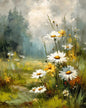 Retro Nostalgia Wildflower Farmhouse Canvas Art Poster