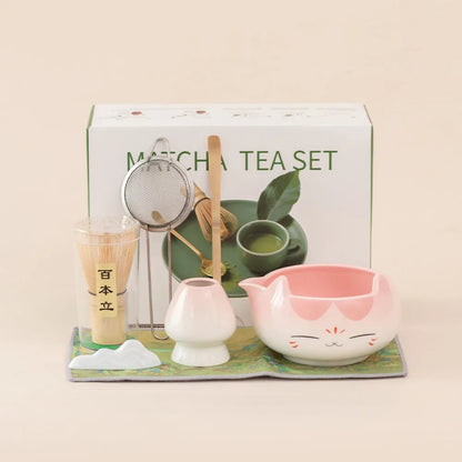 Pink Ceramic Matcha Tea Set
