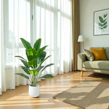 Artificial Tropical Palm Plant – Realistic Faux Banana Leaves Decor