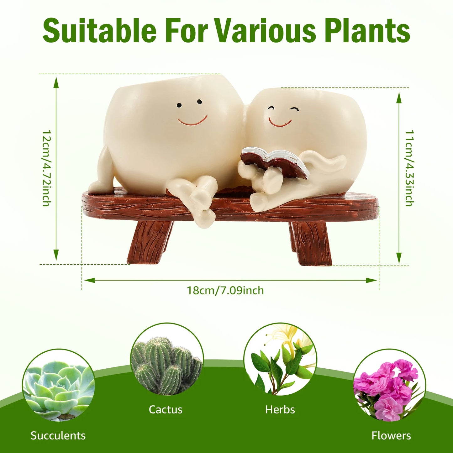 Cute Chair Smile Face Planter