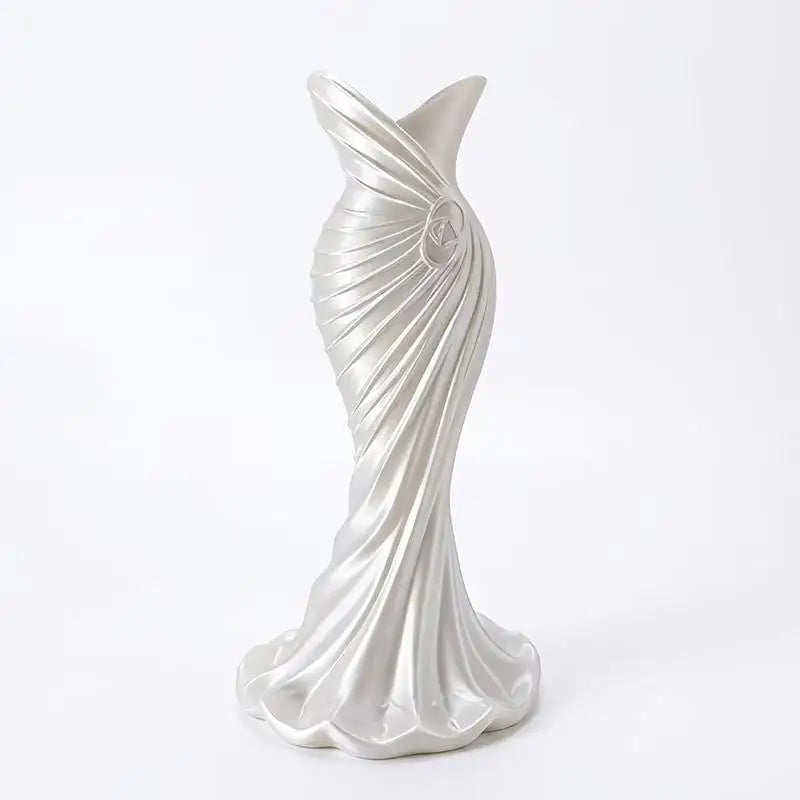 Elegant Dress Shape Plastic Vase – Modern Floral Home Decor
