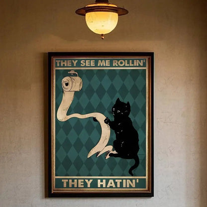 Interesting Cats And Quotes Poster HD art wall waterproof home living room bedroom bar aesthetic decoration