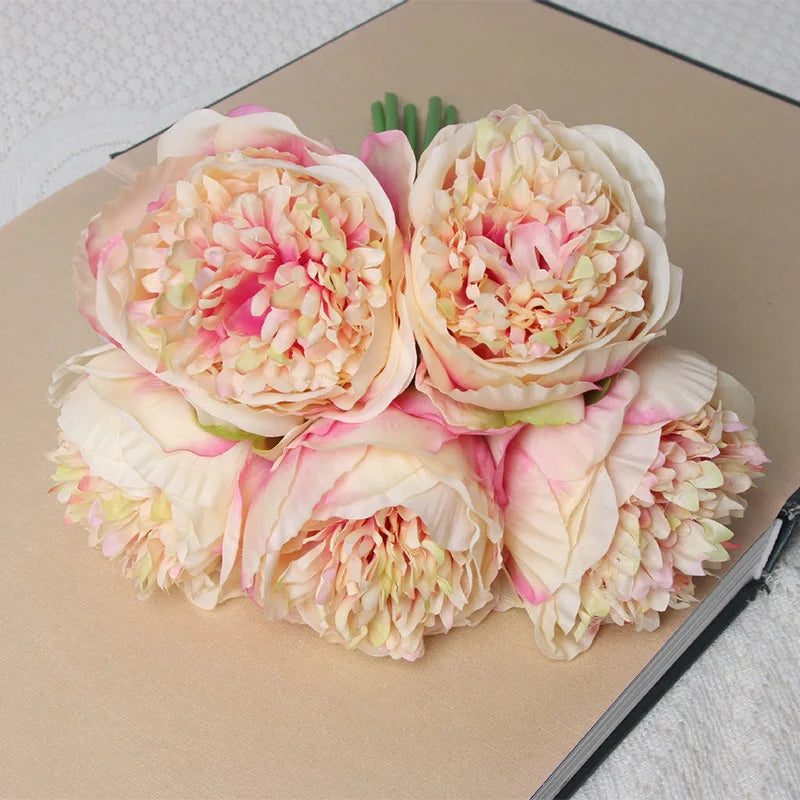 Large 11cm Faux Pink Peony Artificial Flowers for Wedding Decor