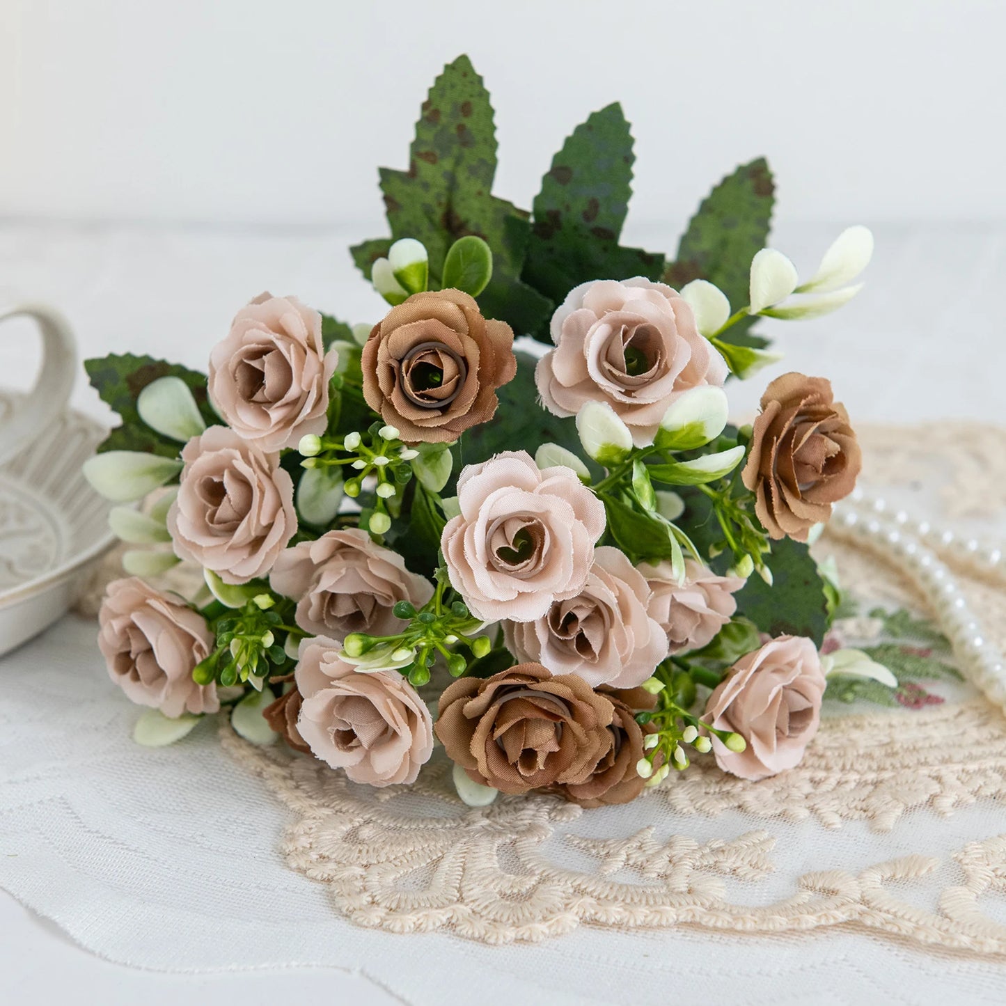 Silk Rose For Wedding arch Christmas Wreath Decoration Home Room bonsai Photography prop Valentine's Day Artificial Fake Flowers