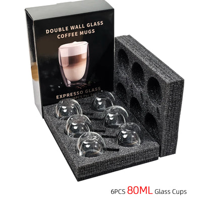 Double-Wall Espresso Glass Cups Set