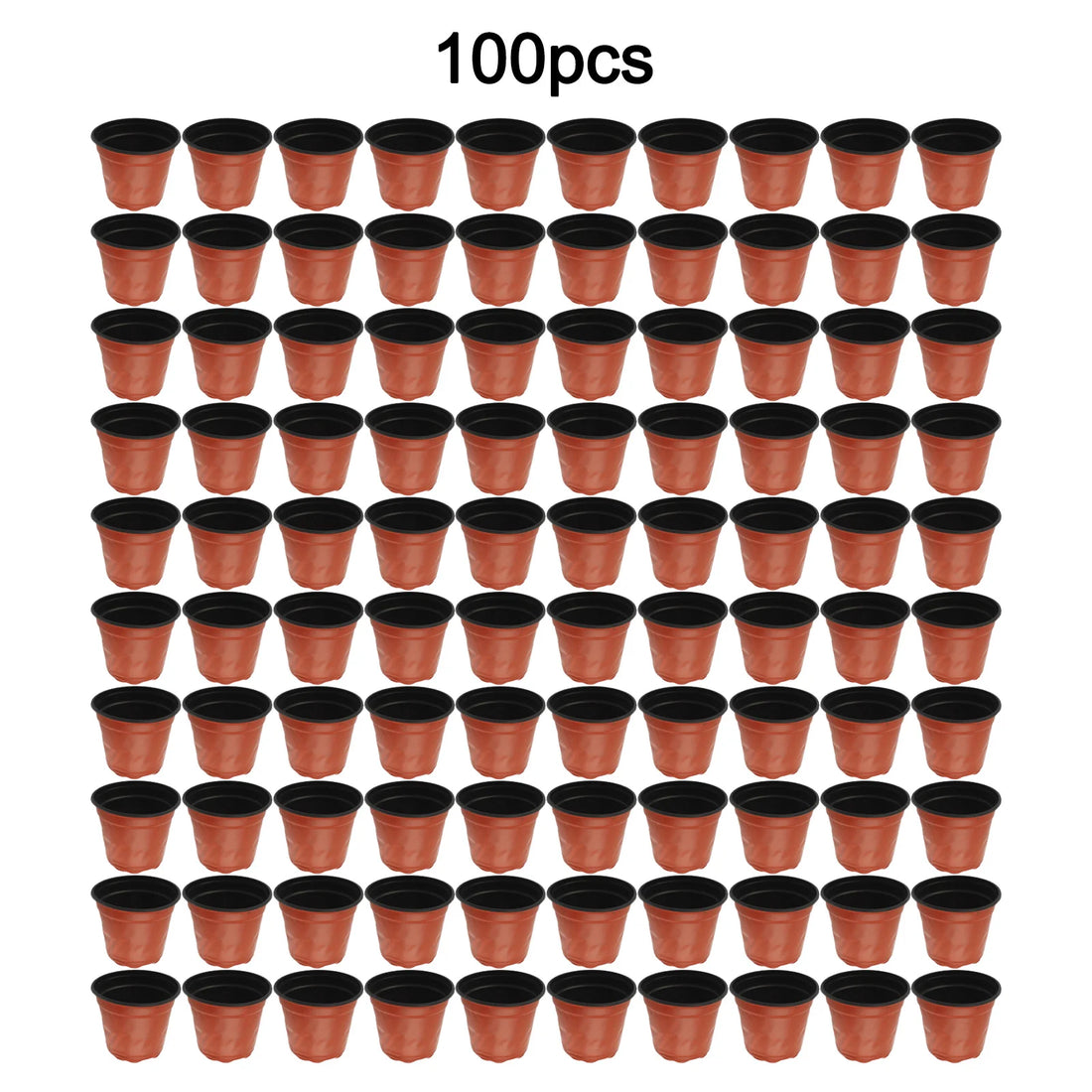 100pcs Two-Color Flower Pot Plastic Red And Black Pot Flower Pot Flowerpot Plastic Grow Box For Home Garden Plants Nursery