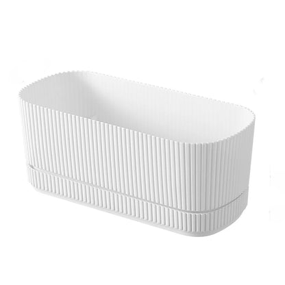 Double Layer Self Watering Flower Pot Plastic Desktop Vase Lazy Plant Pot Thickened with Drainage Hole Vegetable Container
