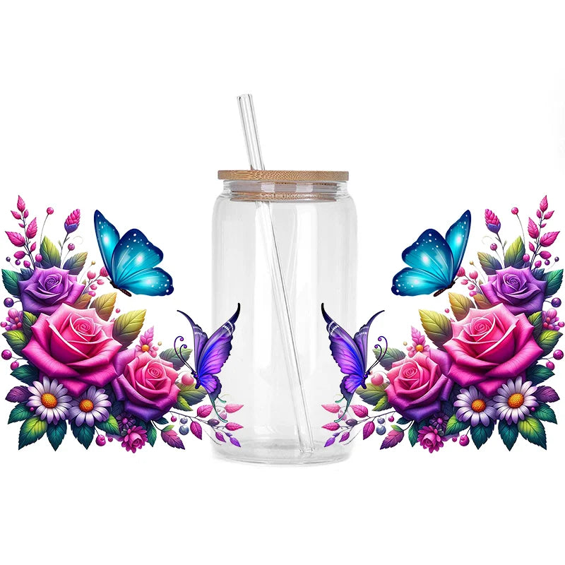Colorful Butterfly Cup Wrap Sticker 🦋✨