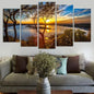 5Pcs/Set Modern Red Lucky Tree Wall Art Canvas Posters