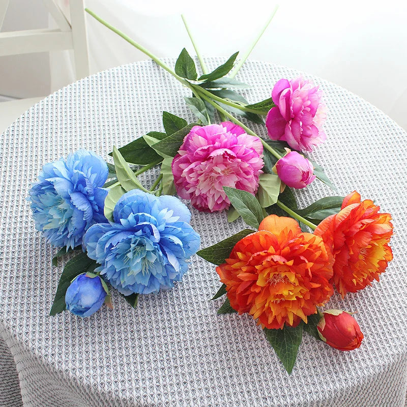 30-Inch Premium European Silk Peony Artificial Flower Bouquet