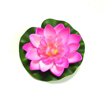 10/17/28/40/60cm Lotus Artificial Flower Floating Fake Lotus Plant Lifelike Water Lily Micro Landscape for Pond Garden Decor