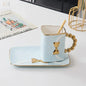 Creative Light Luxury Bag-Shaped Ceramic Coffee Cup & Plate Set