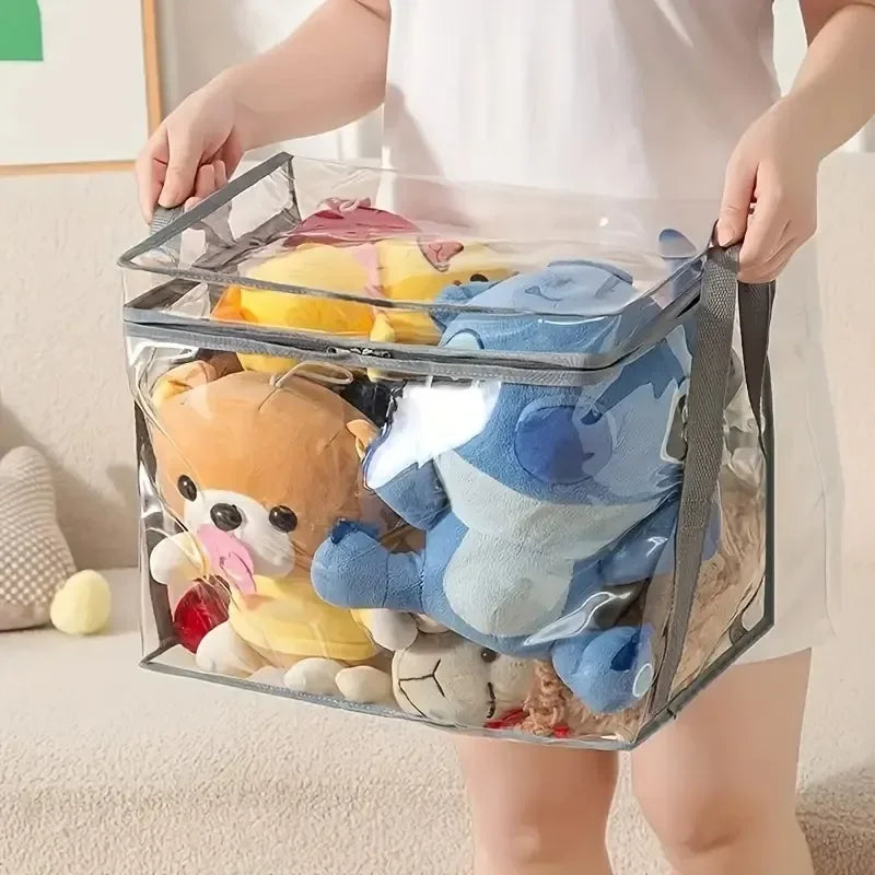 1/3/5PCS Transparent Toy Storage Box Large Capacity Waterproof Dustproof Folding Organizer Bag for Home Closet Bedroom Supplies