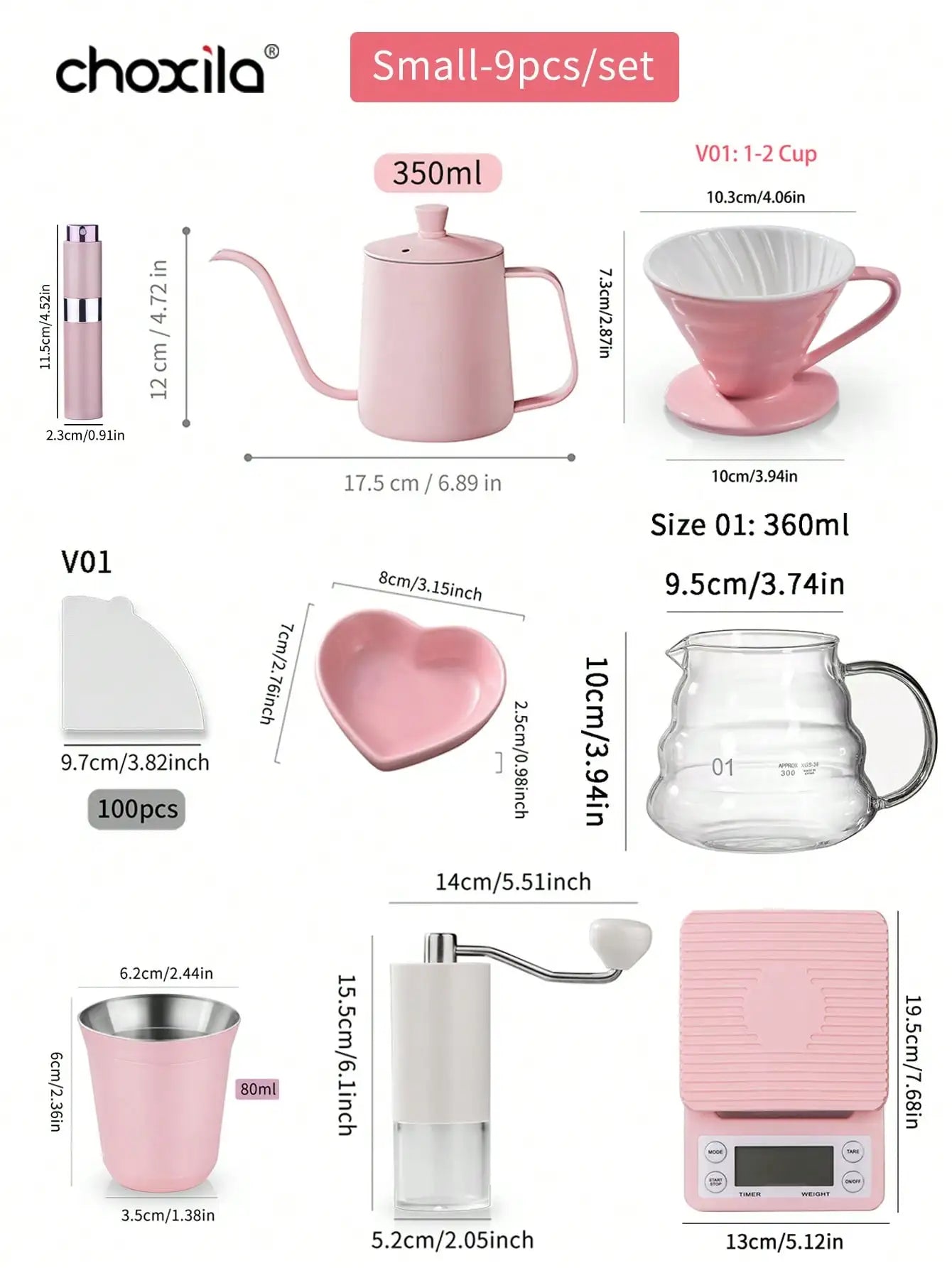 Pink Pour Over Coffee Set