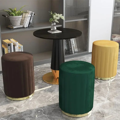 Luxury Cream Bedroom Dressing Stool Shoes Stool Creative Stools Round Stools Leather Manicure Ottomans Living Room Furniture