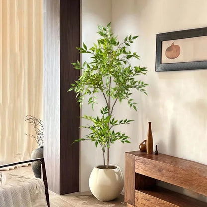 75-110cm Artificial Nandina Plant – Tropical Green Branch Decor