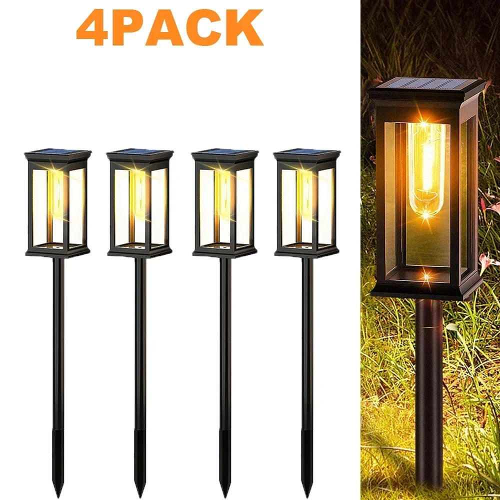 Solar Garden Lights LED Solar Pathway Lights Outdoor Waterproof Auto on/Off for Landscape  Yard Walkway Lawn Lighting Warm White