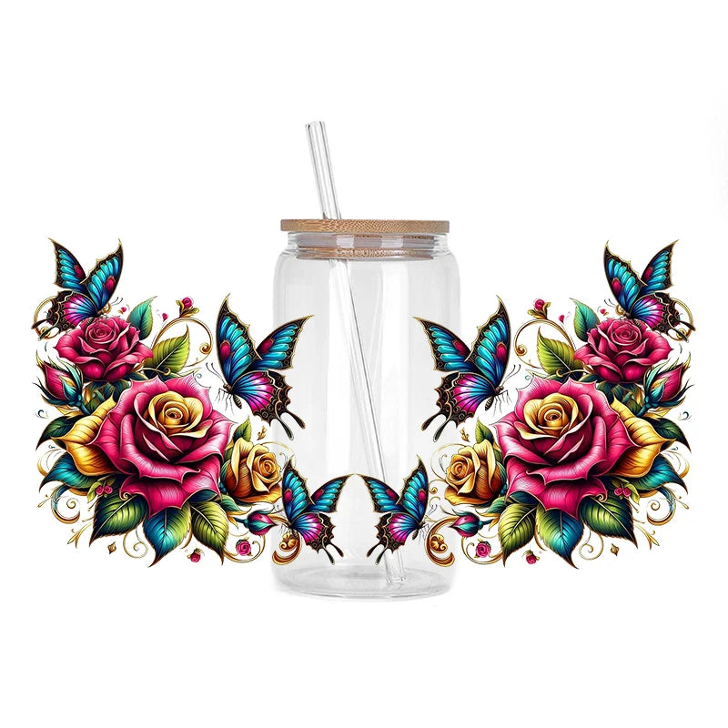 Colorful Butterfly Cup Wrap Sticker 🦋✨